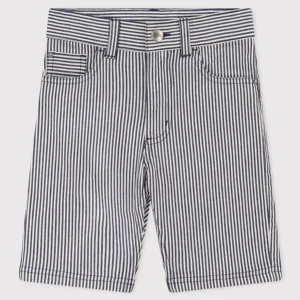 Bermuda Bambino In Tela Di Cotone A Righe