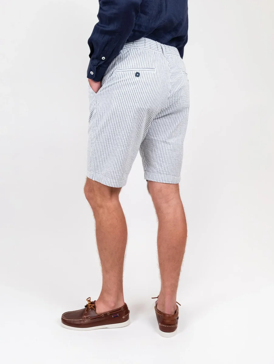 Bermuda a righe blu con coulisse - immagine 5