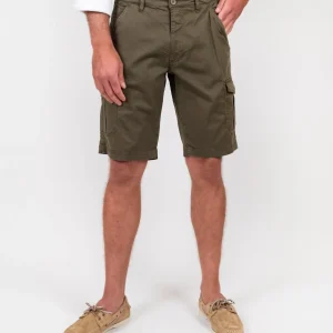 Bermuda cargo in cotone verde militare