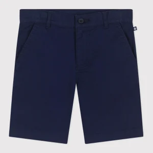 Bermuda corti in cotone tinta unita bambino