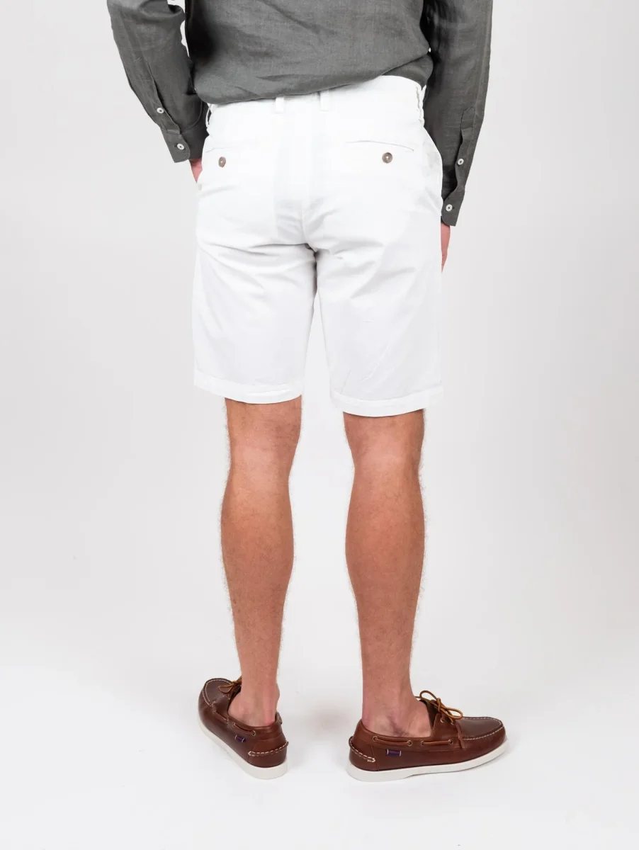 Bermuda in cotone tinta unita bianco - immagine 5
