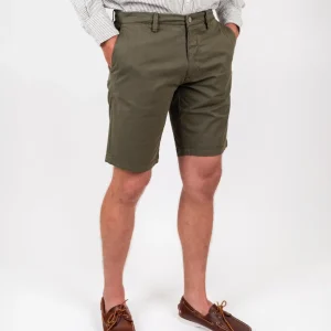 Bermuda in cotone tinta unita verde militare