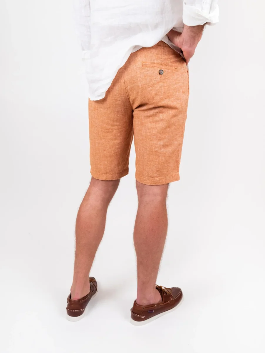 Bermuda in lino e cotone arancione - immagine 5