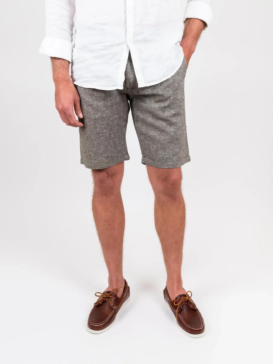 Bermuda in lino e cotone verde