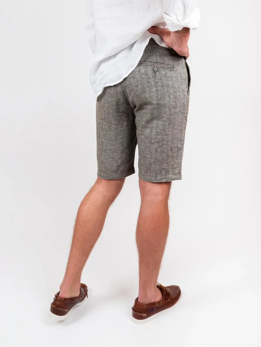 Bermuda in lino e cotone verde - immagine 3