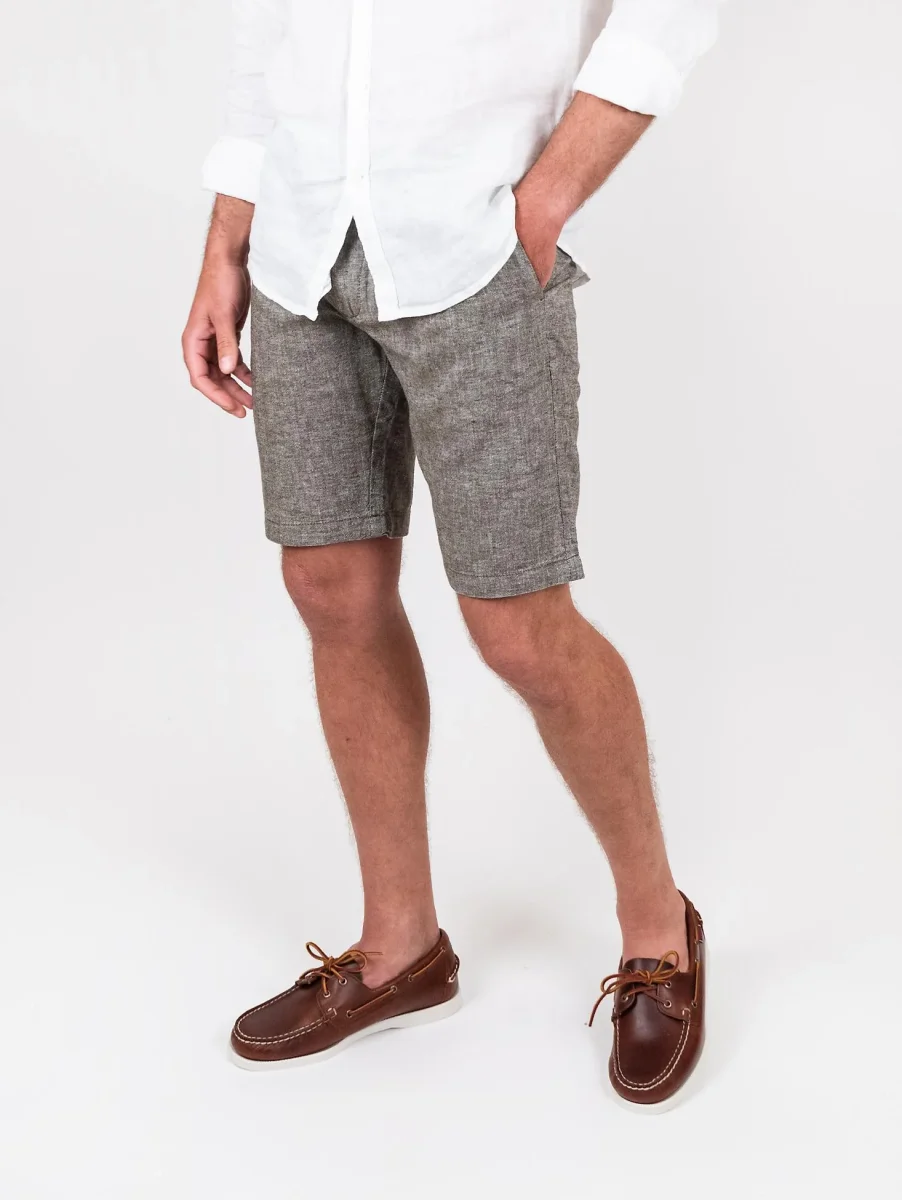 Bermuda in lino e cotone verde - immagine 5
