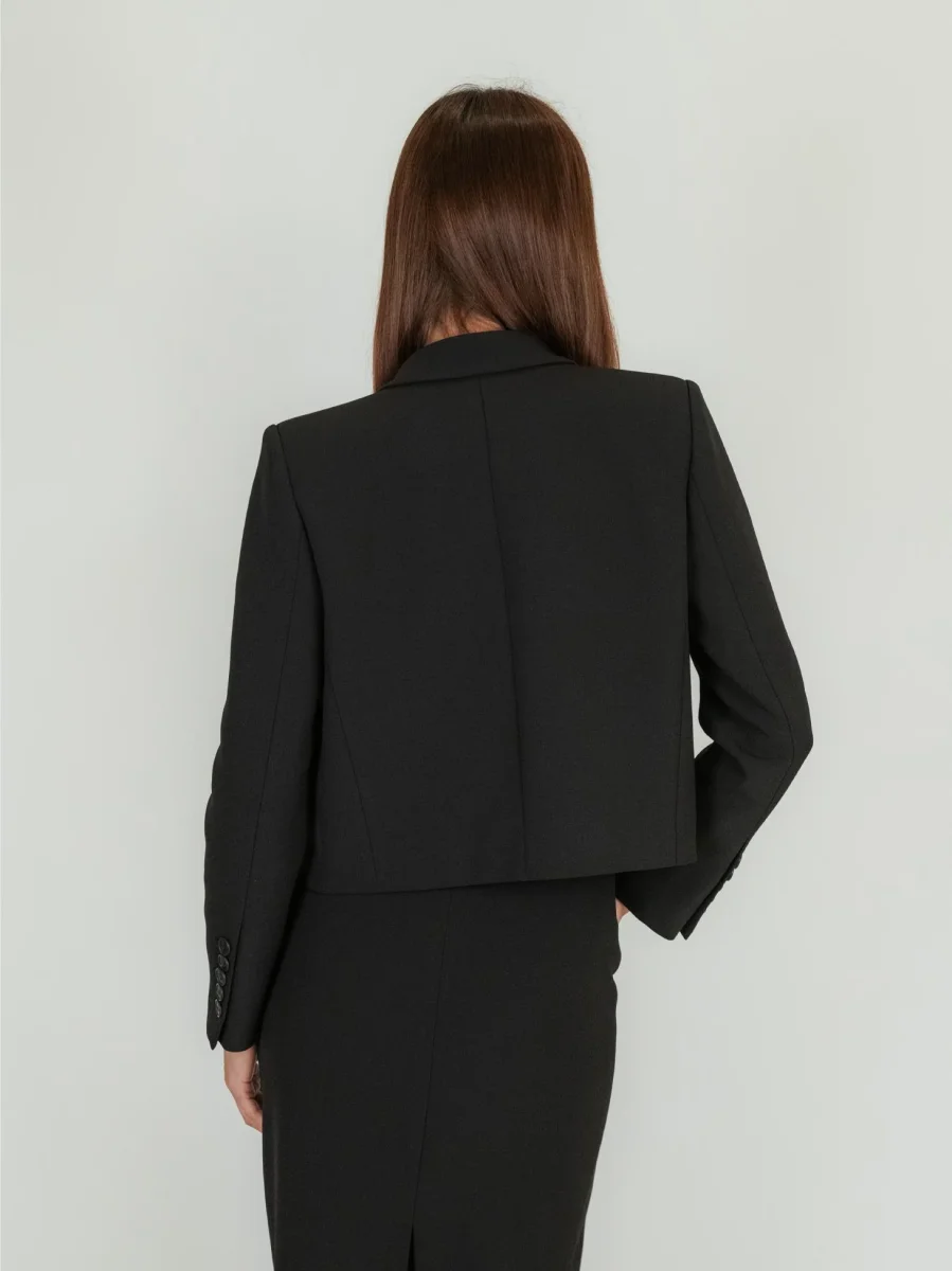 Blazer bolero asimmetrico nero - immagine 4