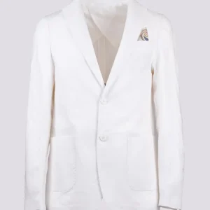 Blazer sfoderato in lino bianco