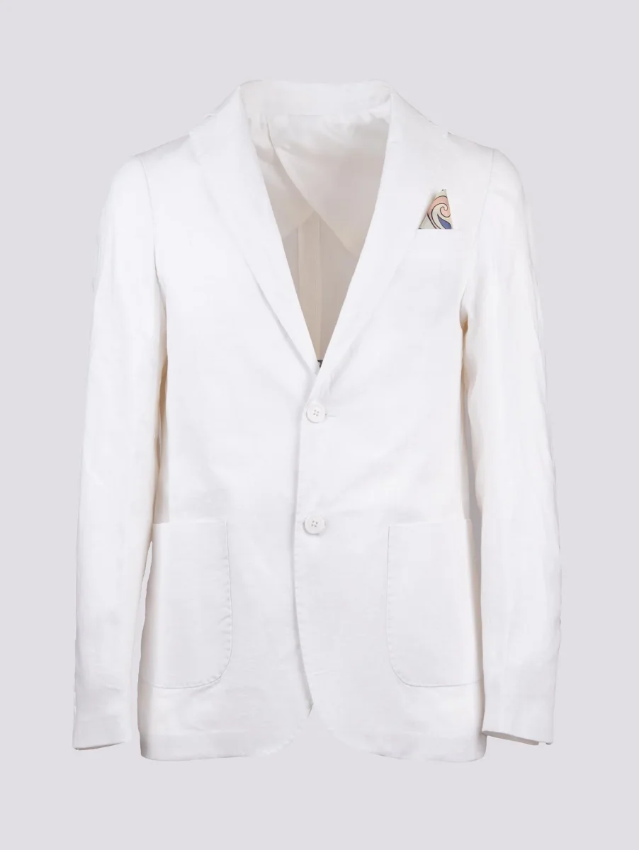 Blazer sfoderato in lino bianco