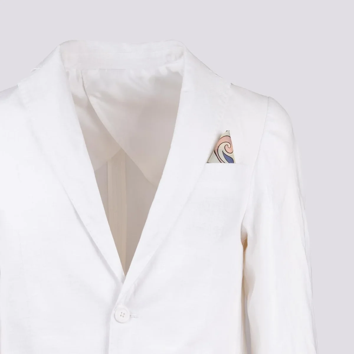 Blazer sfoderato in lino bianco - immagine 4