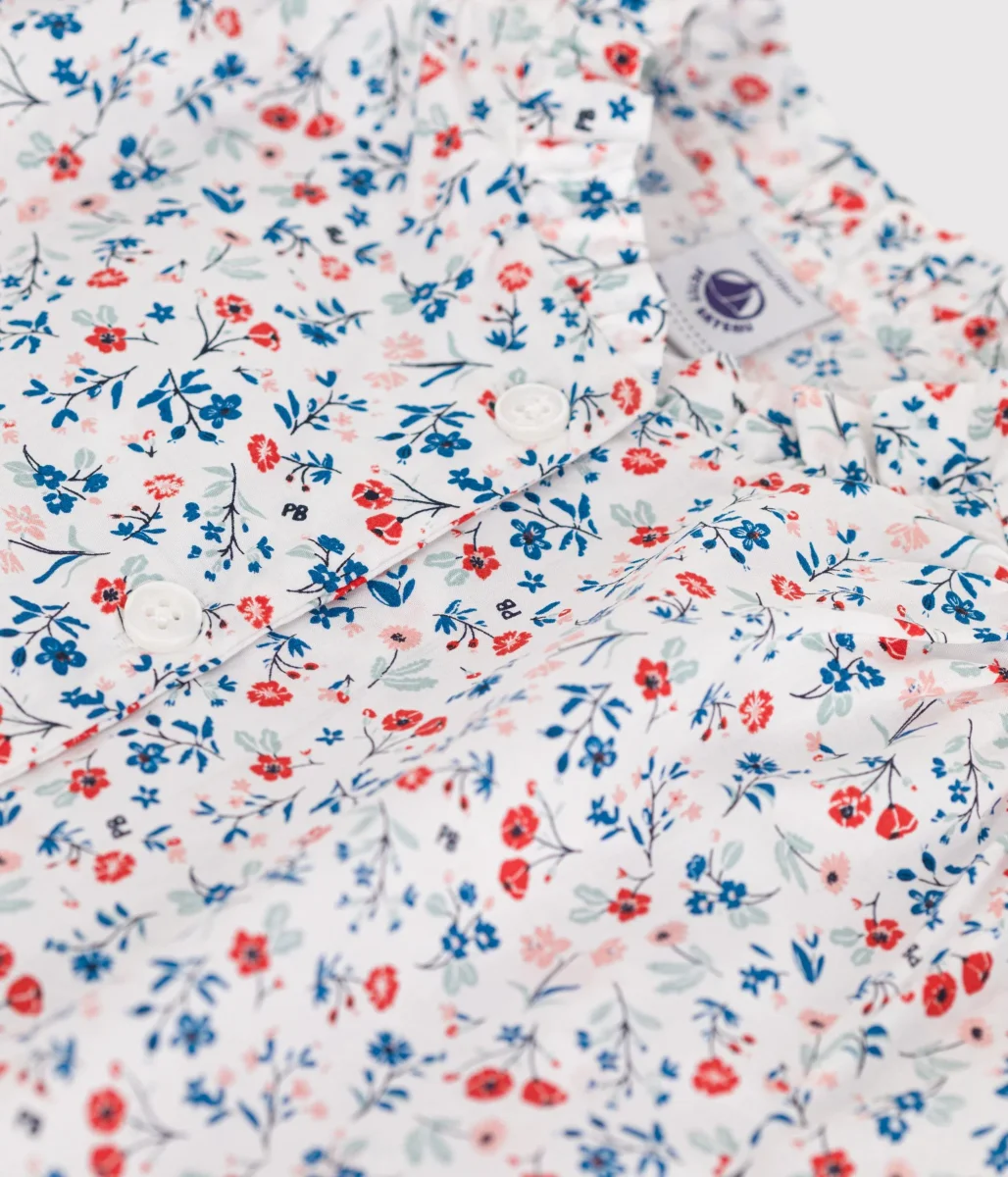 Blusa a maniche corte in cotone a fiori bambina - immagine 4