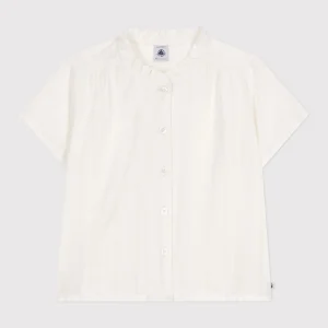 Blusa a maniche corte in cotone tinta unita bambina