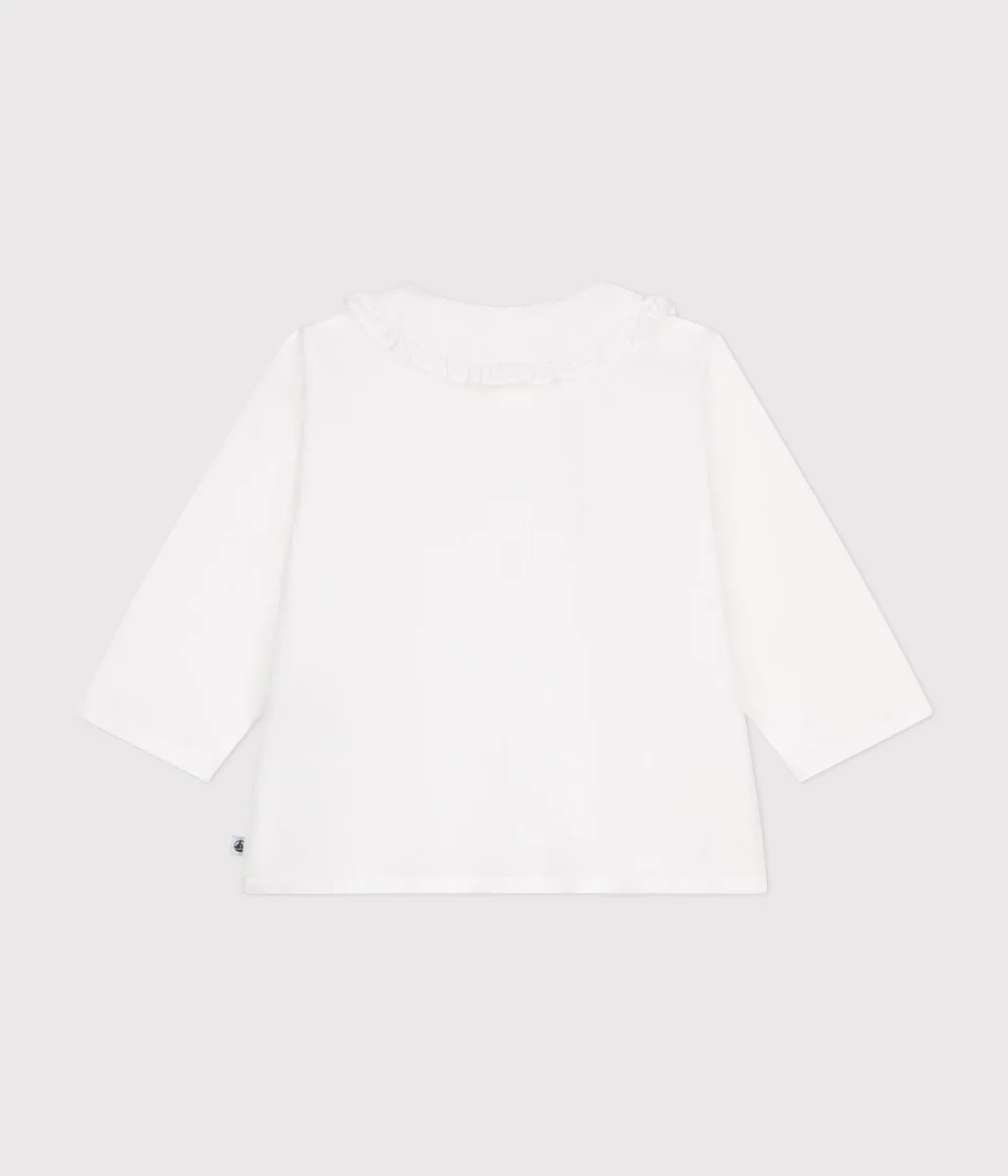 Blusa in piqué di cotone bianca - immagine 3