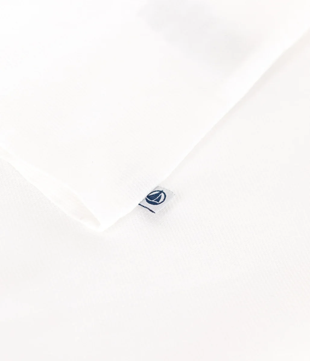 Blusa in piqué di cotone bianca - immagine 4