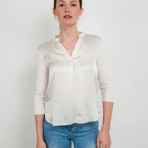 Blusa in seta beige