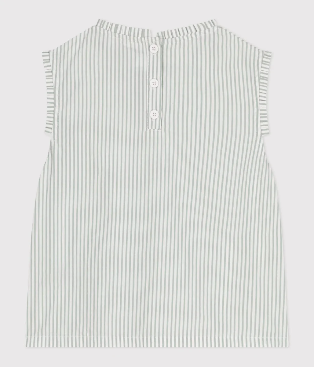 Blusa senza maniche in cotone a righe bambina - immagine 3