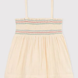 Blusa senza maniche in garza di cotone bambina