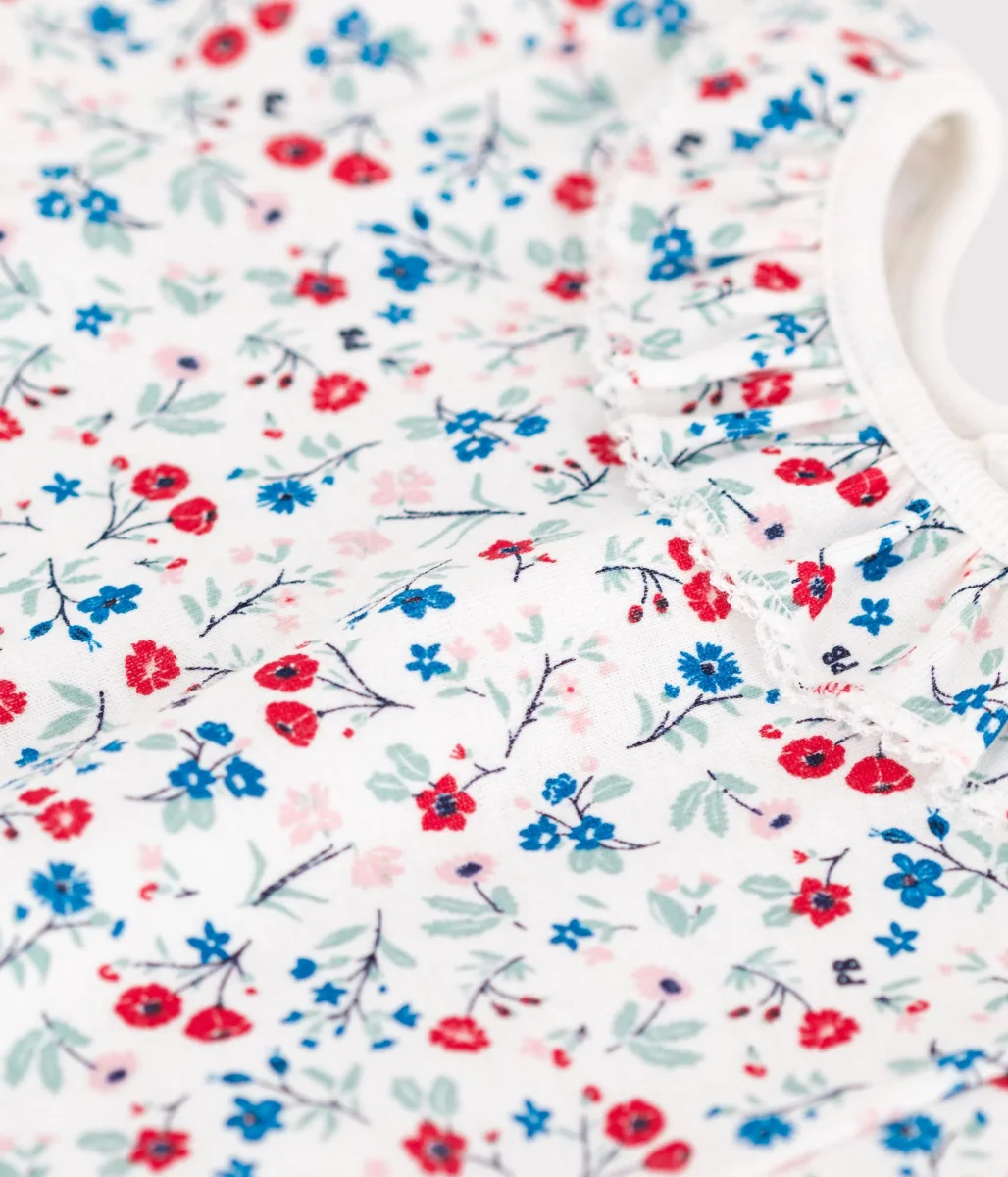 Body a maniche corte in cotone con stampa a fiori neonata - immagine 4