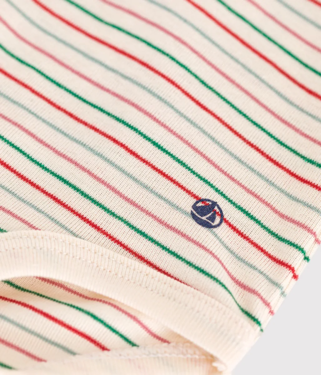 Body a righe a maniche lunghe in cotone con collo a lupetto - immagine 4