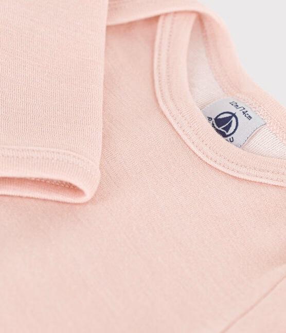 Body rosa maniche lunghe in lana e cotone - immagine 4