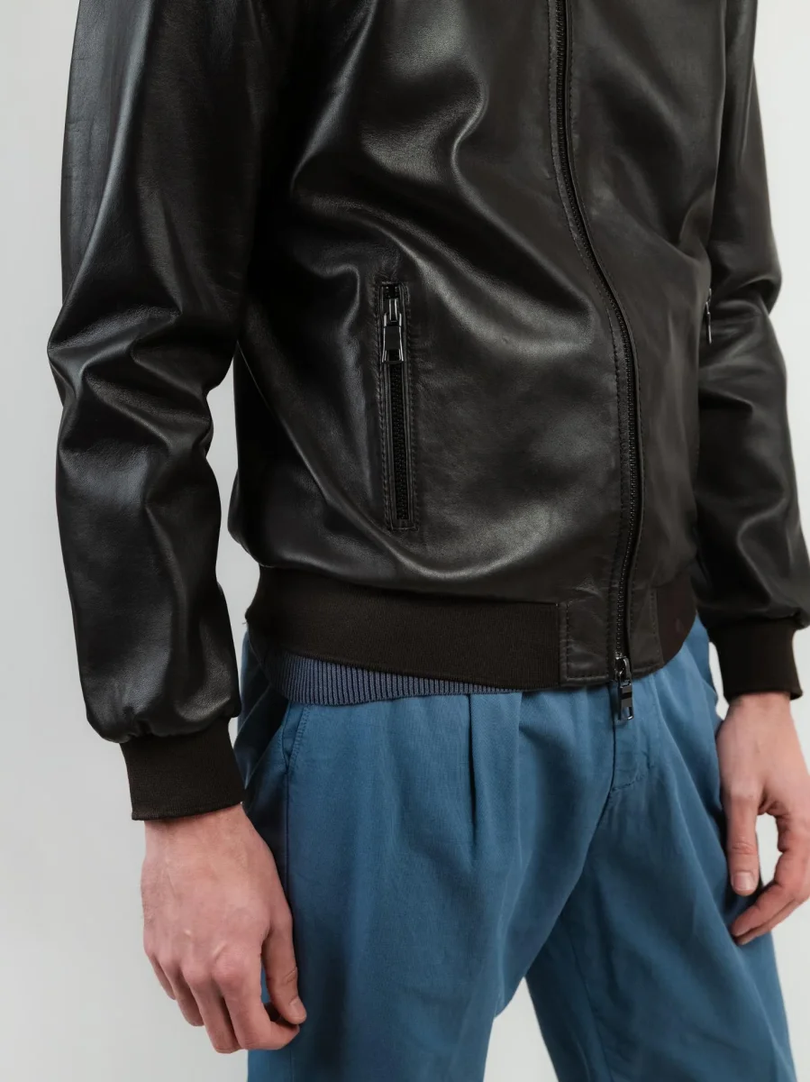 Bomber in pelle testa moro Derek Seamless - immagine 7