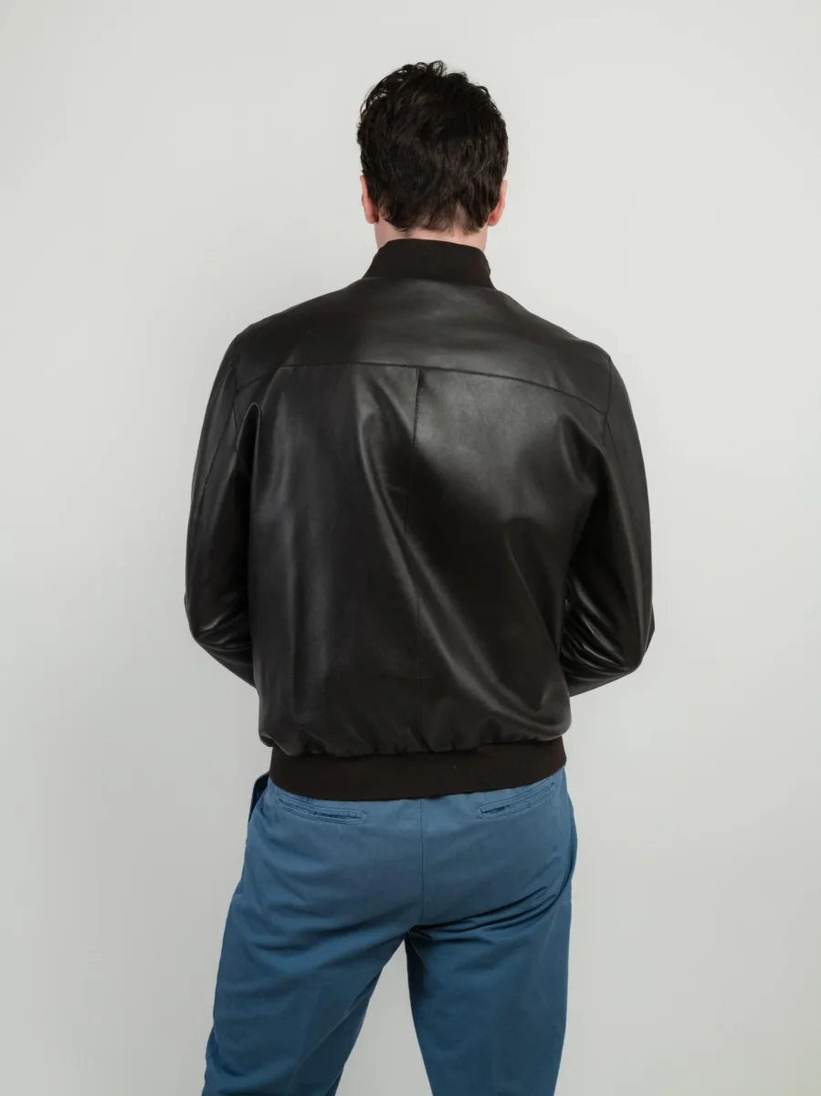 Bomber in pelle testa moro Derek Seamless - immagine 5