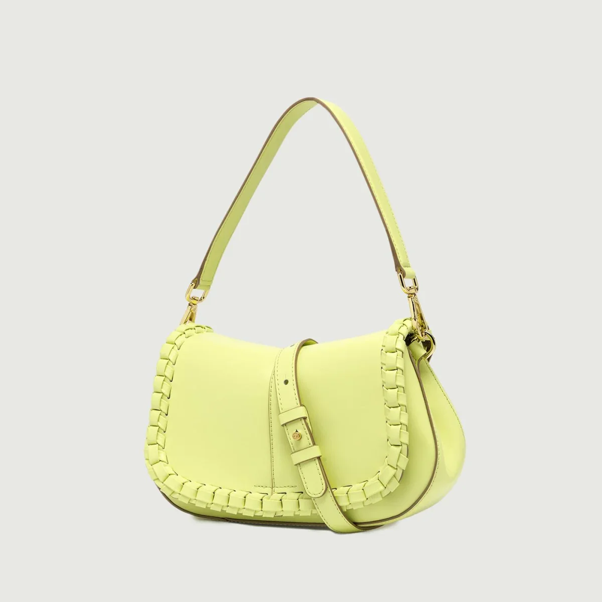 Borsa a spalla Helena Round special in pelle verde chiaro - immagine 4