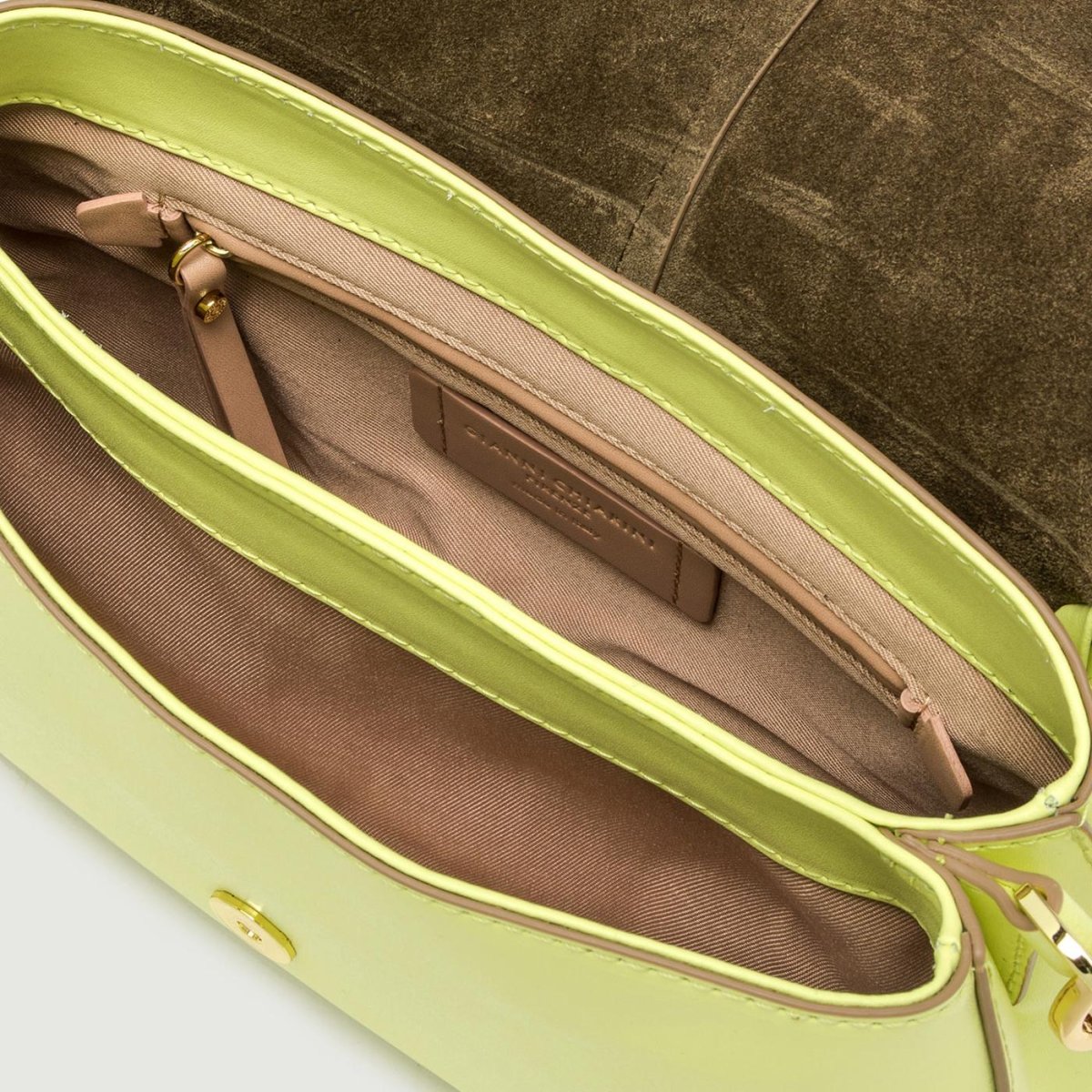 Borsa a spalla Helena Round special in pelle verde chiaro - immagine 5
