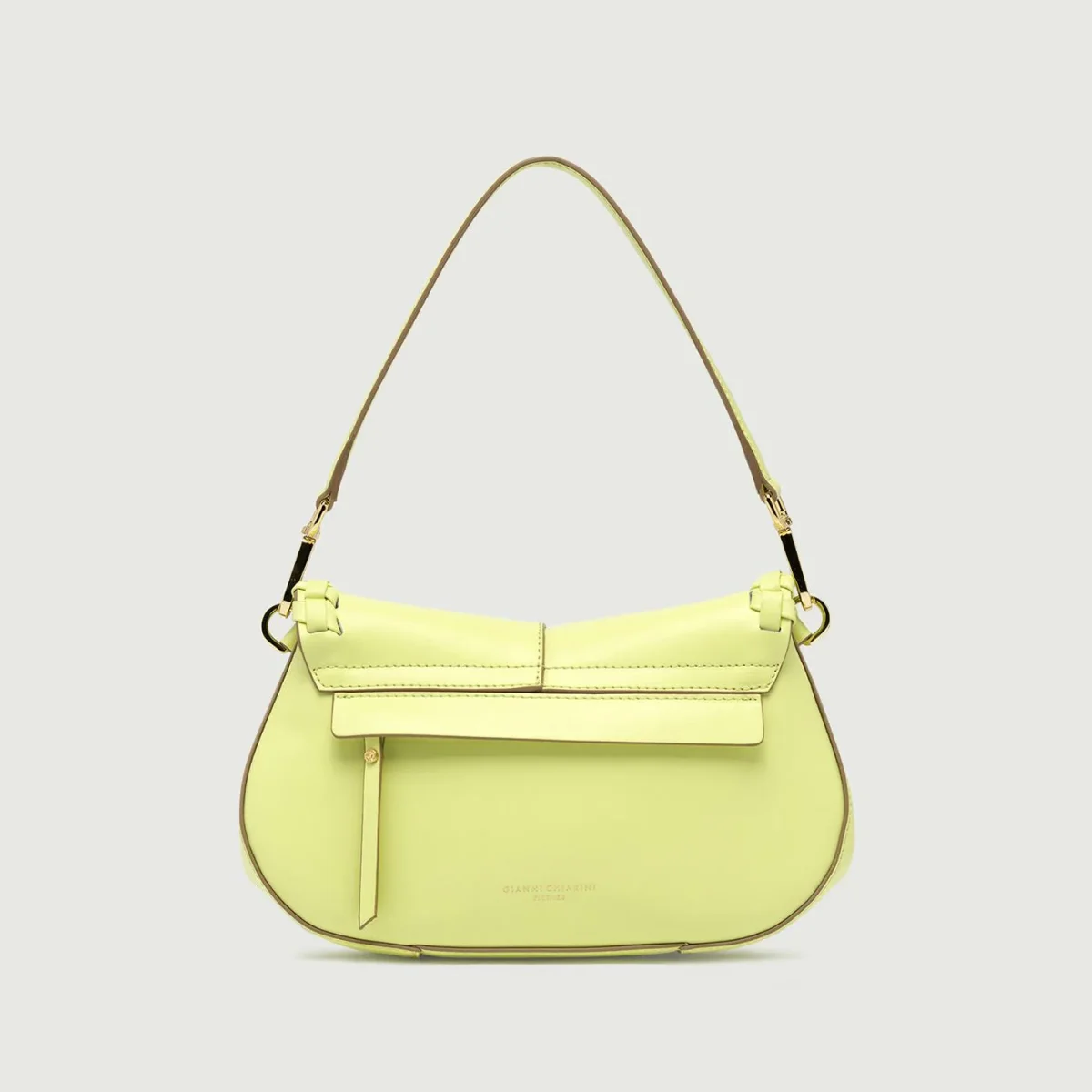 Borsa a spalla Helena Round special in pelle verde chiaro - immagine 3