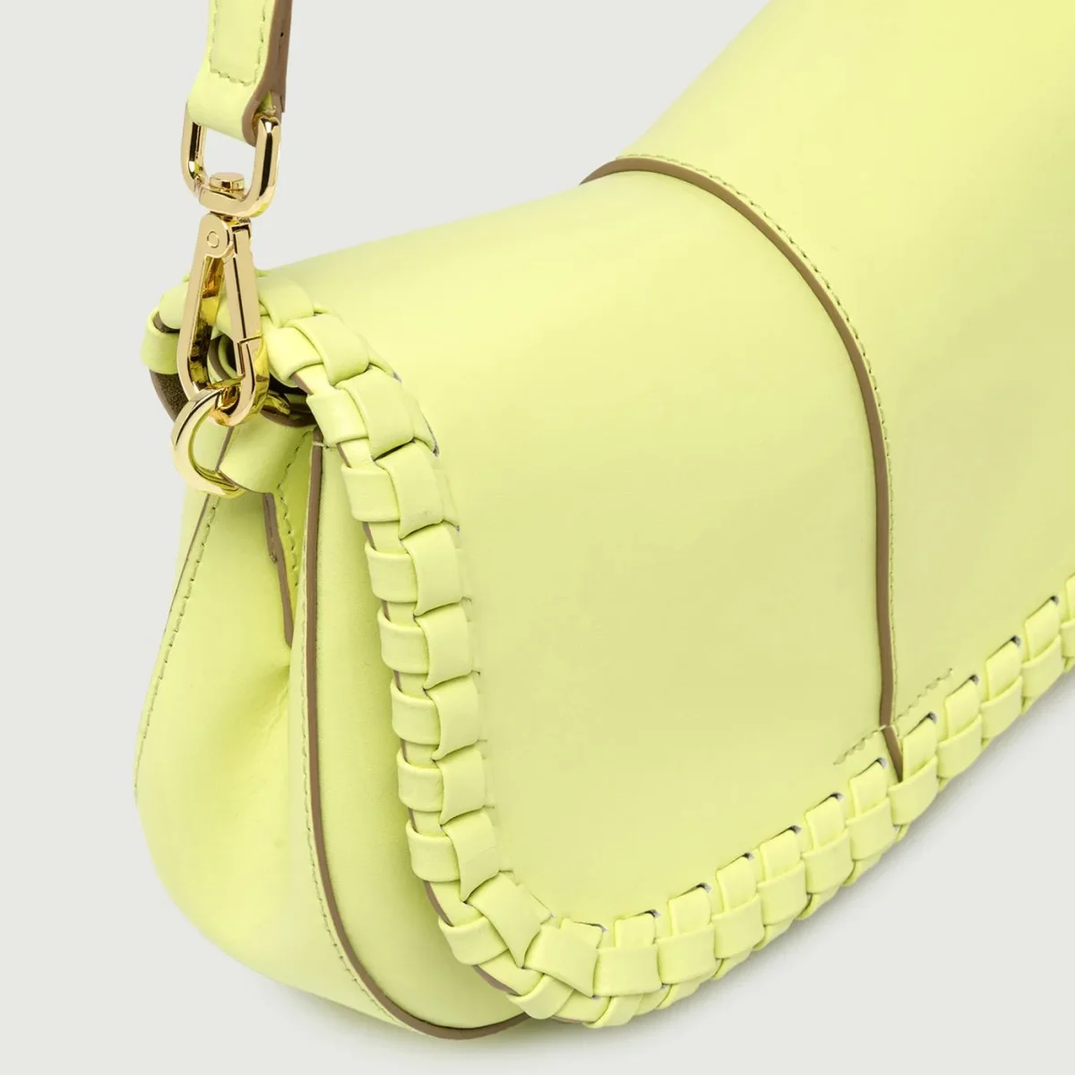 Borsa a spalla Helena Round special in pelle verde chiaro - immagine 6