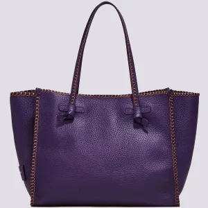 Borsa in pelle martellata viola Marcella
