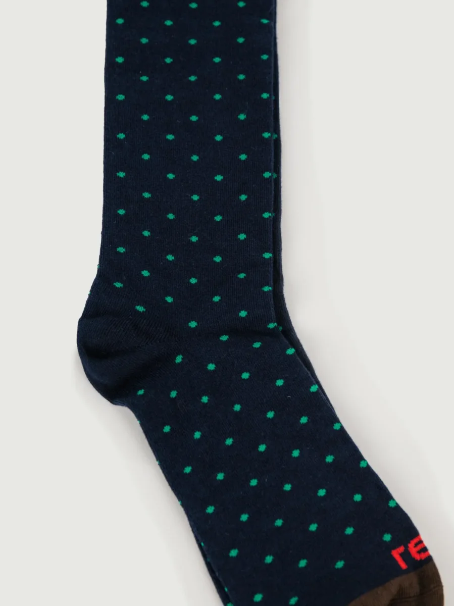 CALZE BLU A POIS VERDI - immagine 3