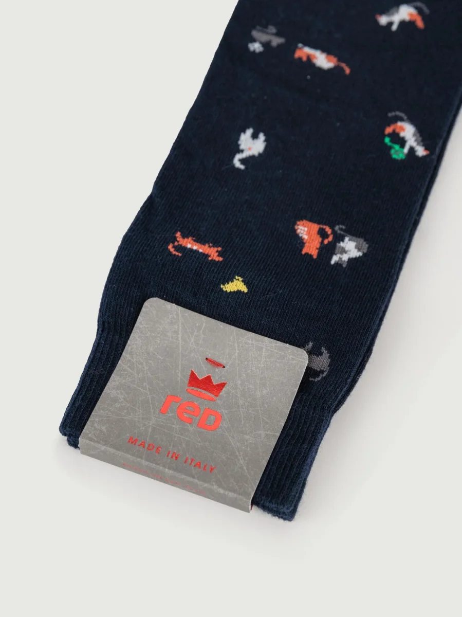 CALZE BLU STAMPA GATTI - immagine 4