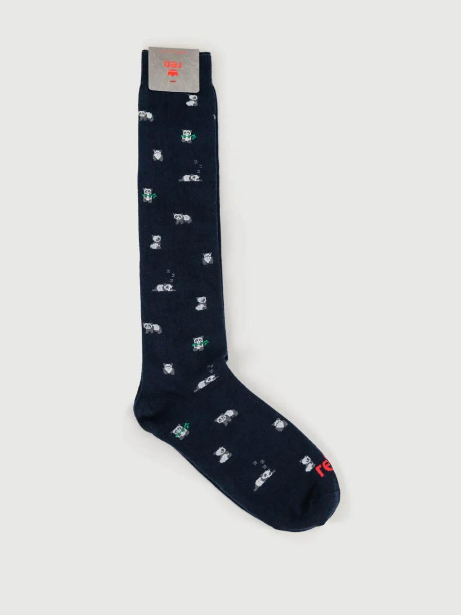 CALZE BLU STAMPA PANDA