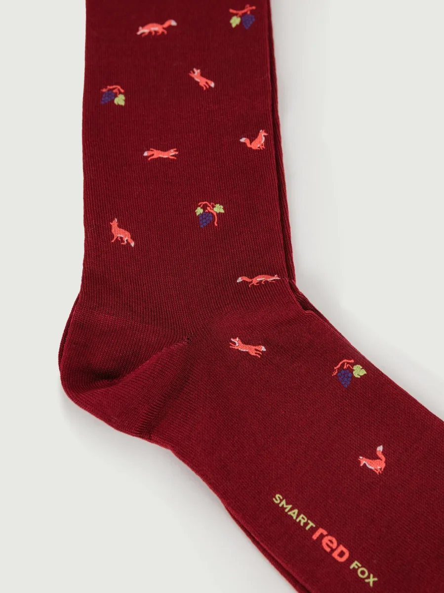 CALZE ROSSE STAMPA VOLPE E UVA - immagine 3