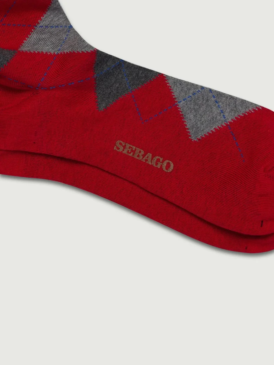 CALZE SABATTUS ROMBOL ROSSO E GRIGIO - immagine 3