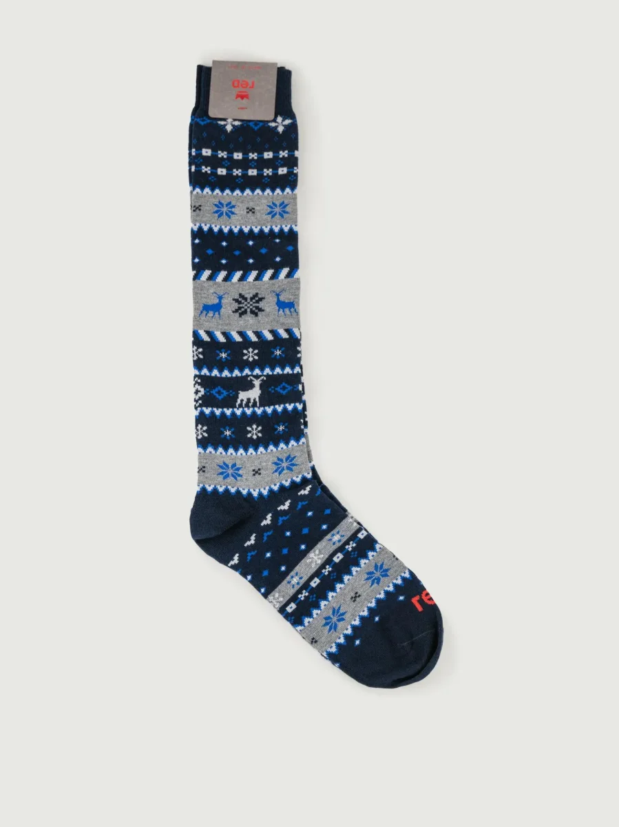 CALZE  motivo natalizio blu