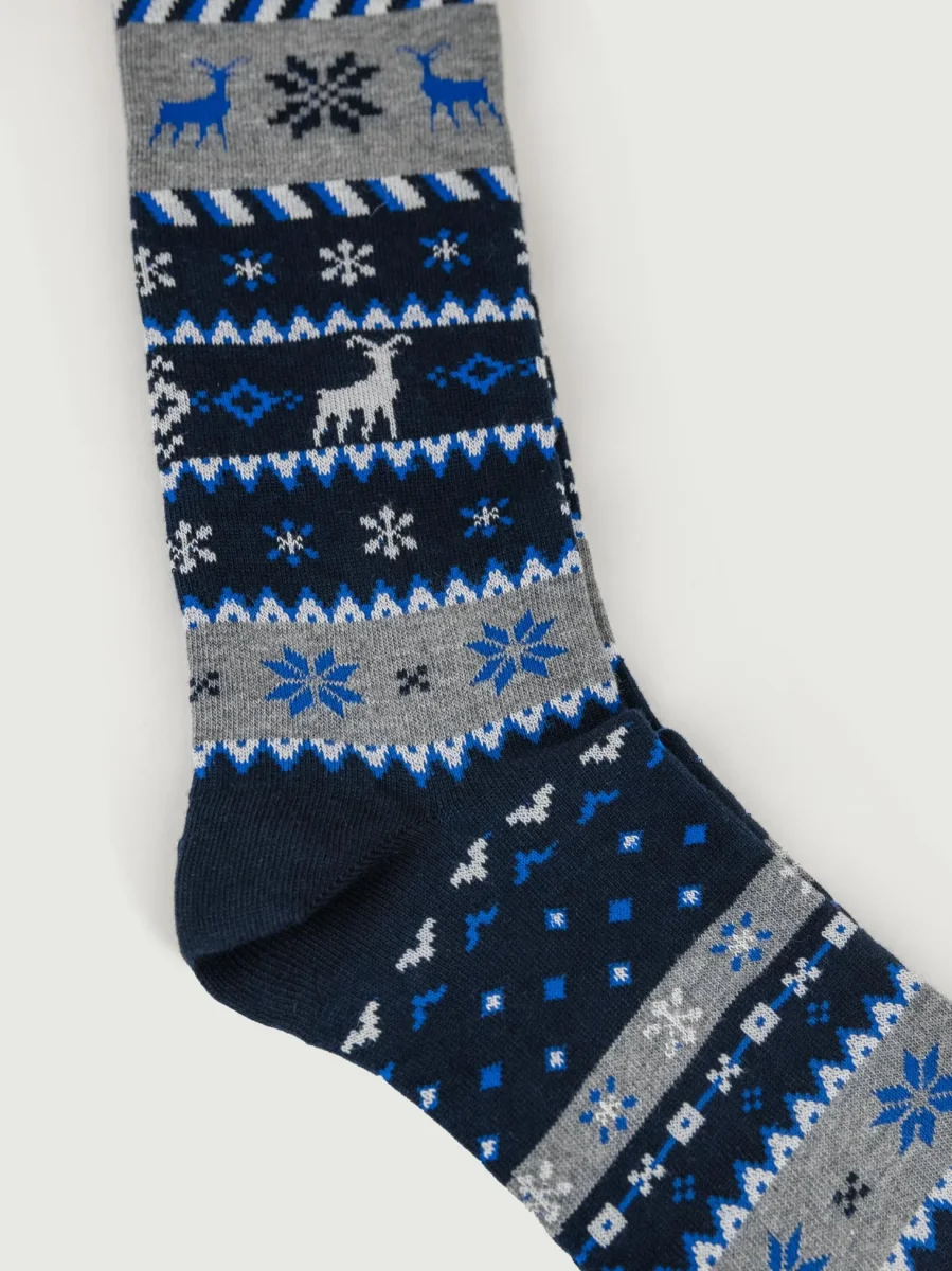 CALZE  motivo natalizio blu - immagine 3