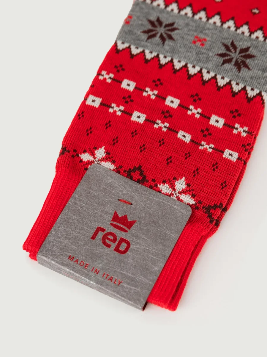 CALZE motivo natalizio rosso - immagine 4