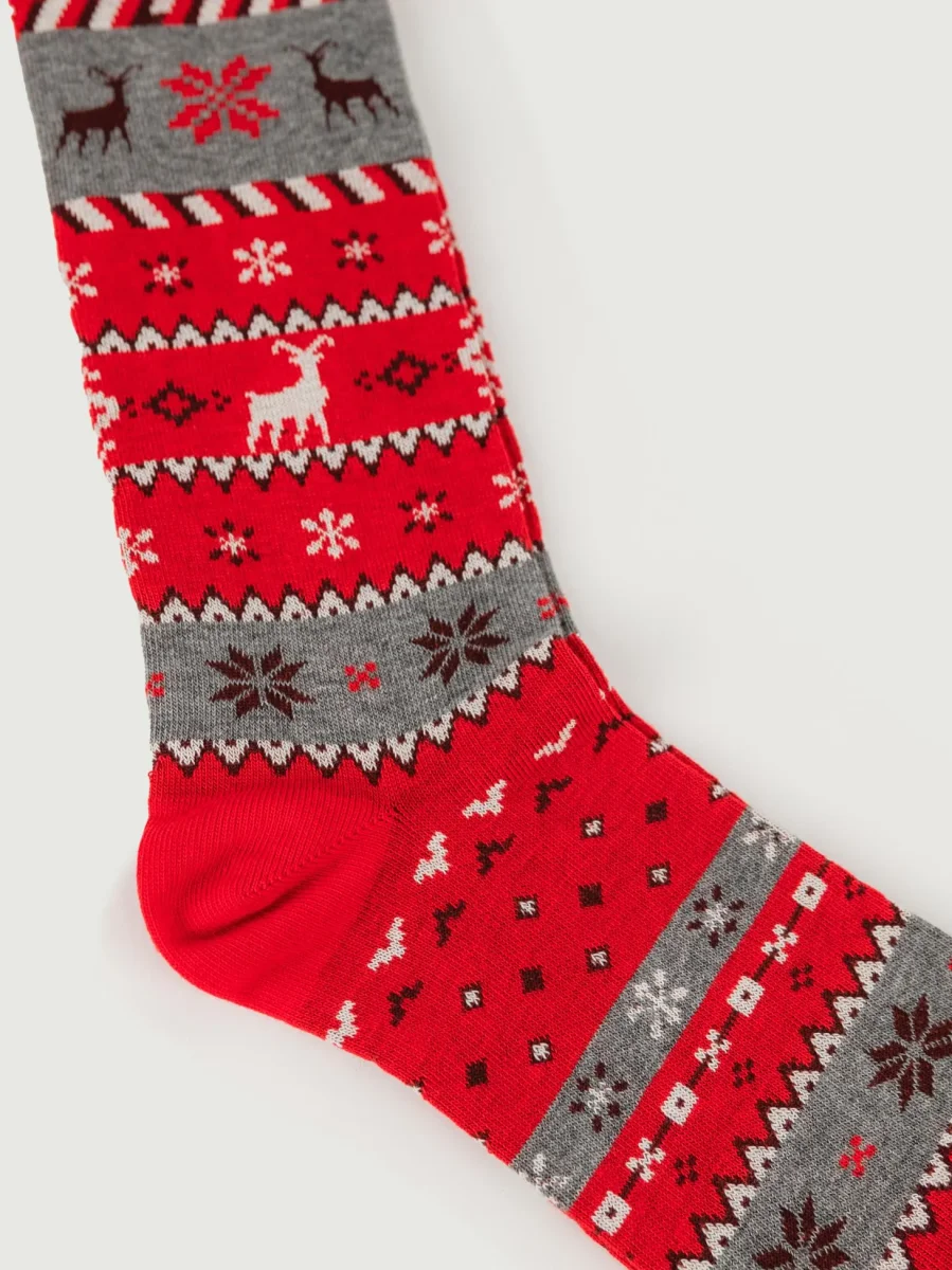 CALZE motivo natalizio rosso - immagine 3