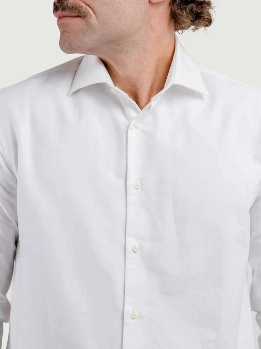 CAMICIA AARON IN COTONE OXFORD BIANCA - immagine 5