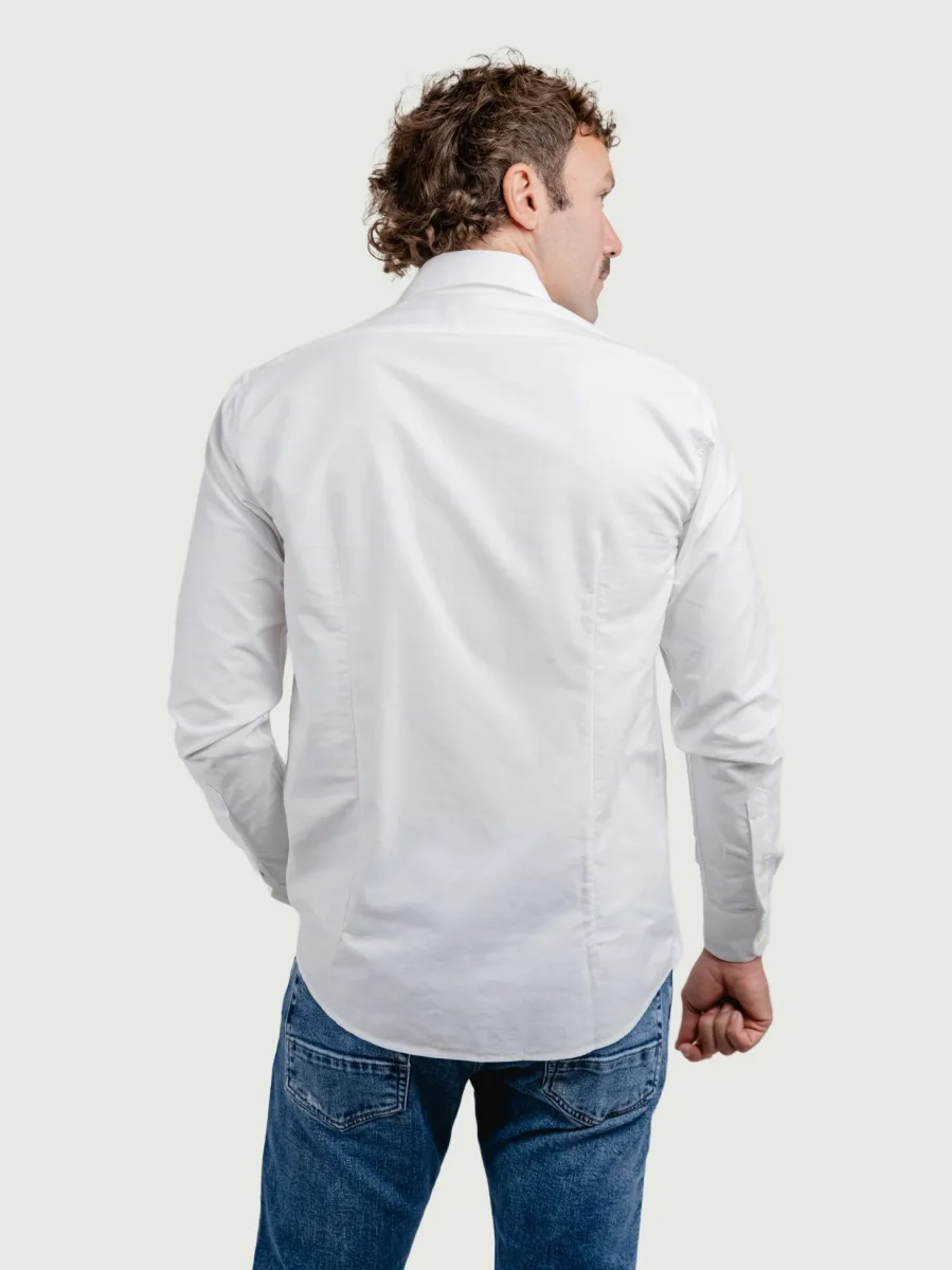 CAMICIA AARON IN COTONE OXFORD BIANCA - immagine 4