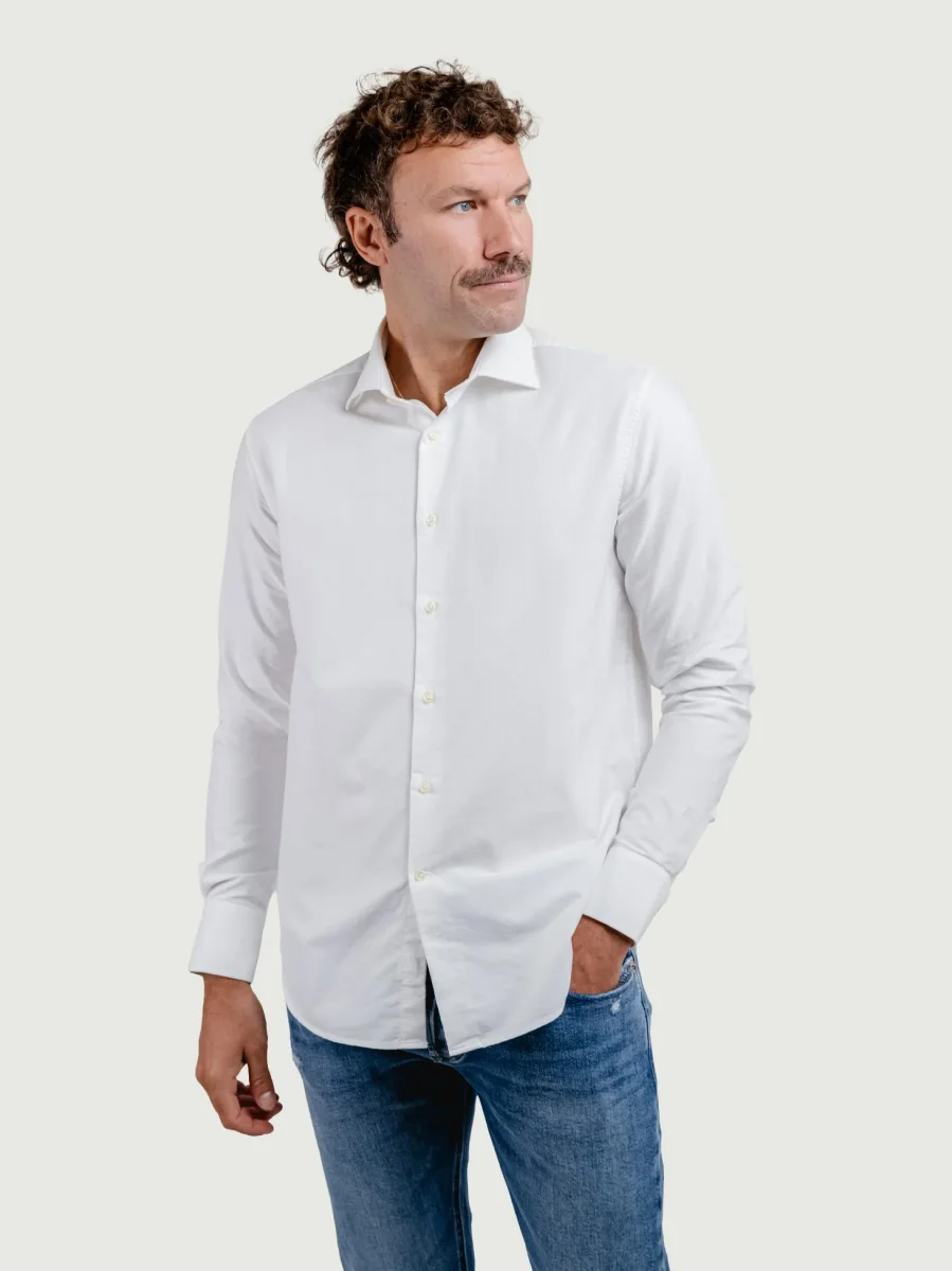 CAMICIA AARON IN COTONE OXFORD BIANCA