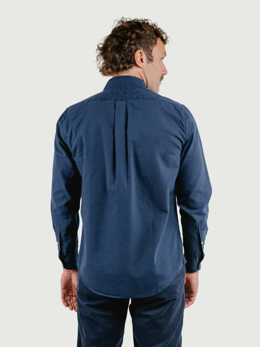 CAMICIA ADAM IN TELA DI COTONE BLU - immagine 4