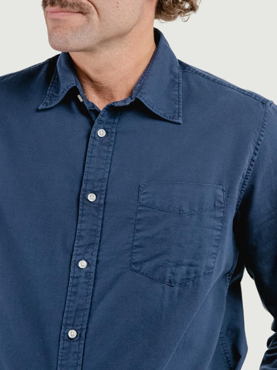 CAMICIA ADAM IN TELA DI COTONE BLU - immagine 5