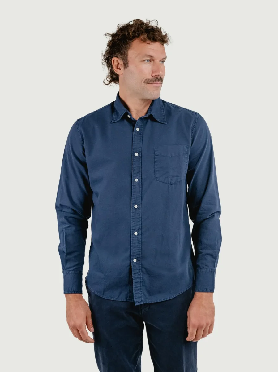 CAMICIA ADAM IN TELA DI COTONE BLU