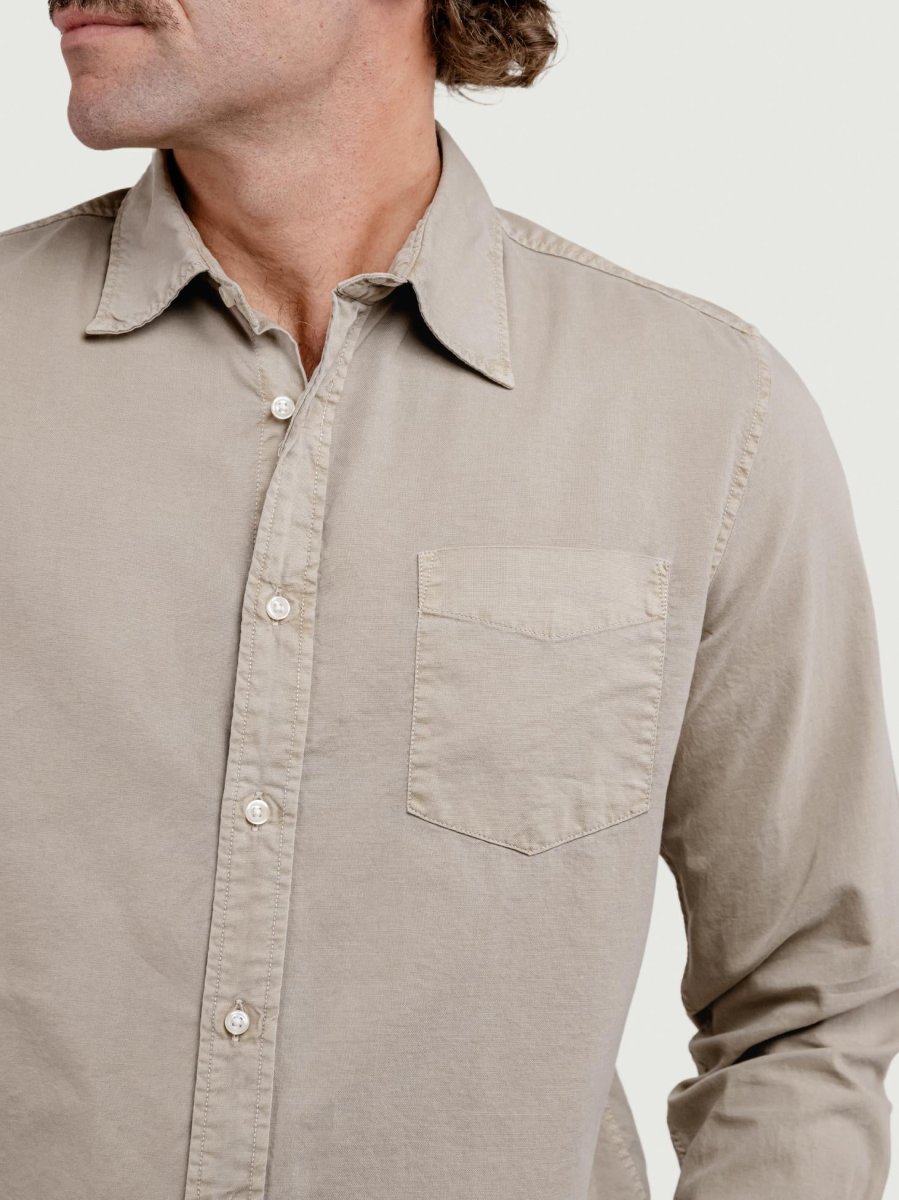 CAMICIA ADAM IN TELA DI COTONE SABBIA - immagine 5