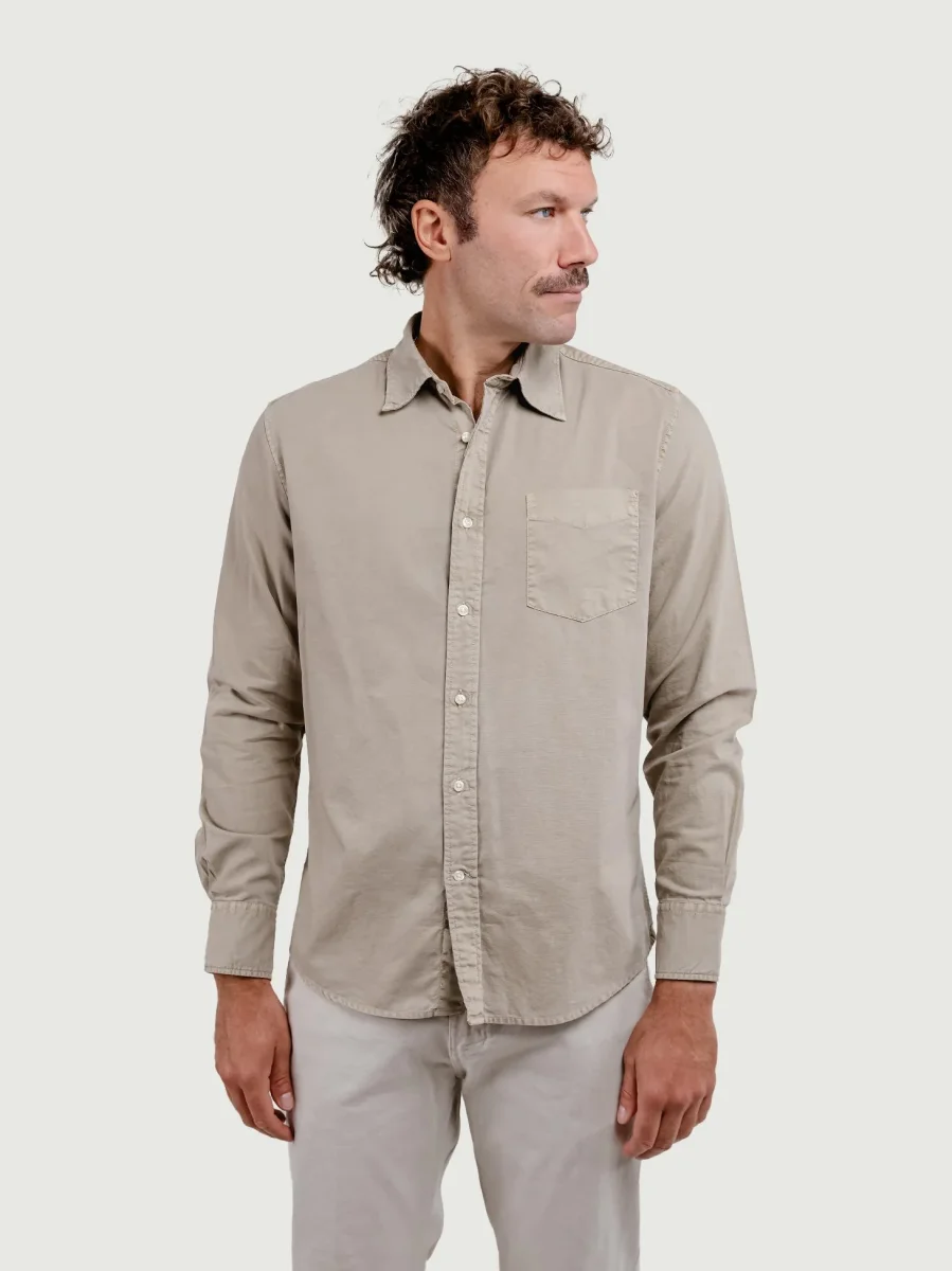 CAMICIA ADAM IN TELA DI COTONE SABBIA