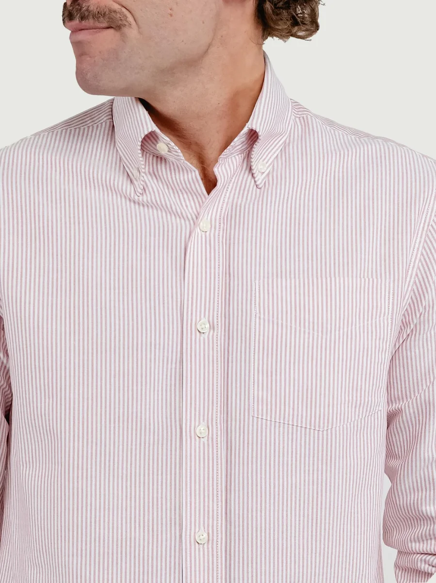 CAMICIA ANDY OXFORD A RIGHE BIANCHE E ROSSE - immagine 5