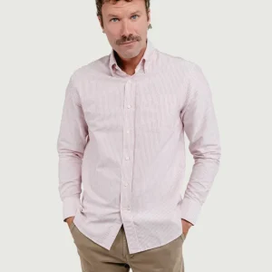 CAMICIA ANDY OXFORD A RIGHE BIANCHE E ROSSE